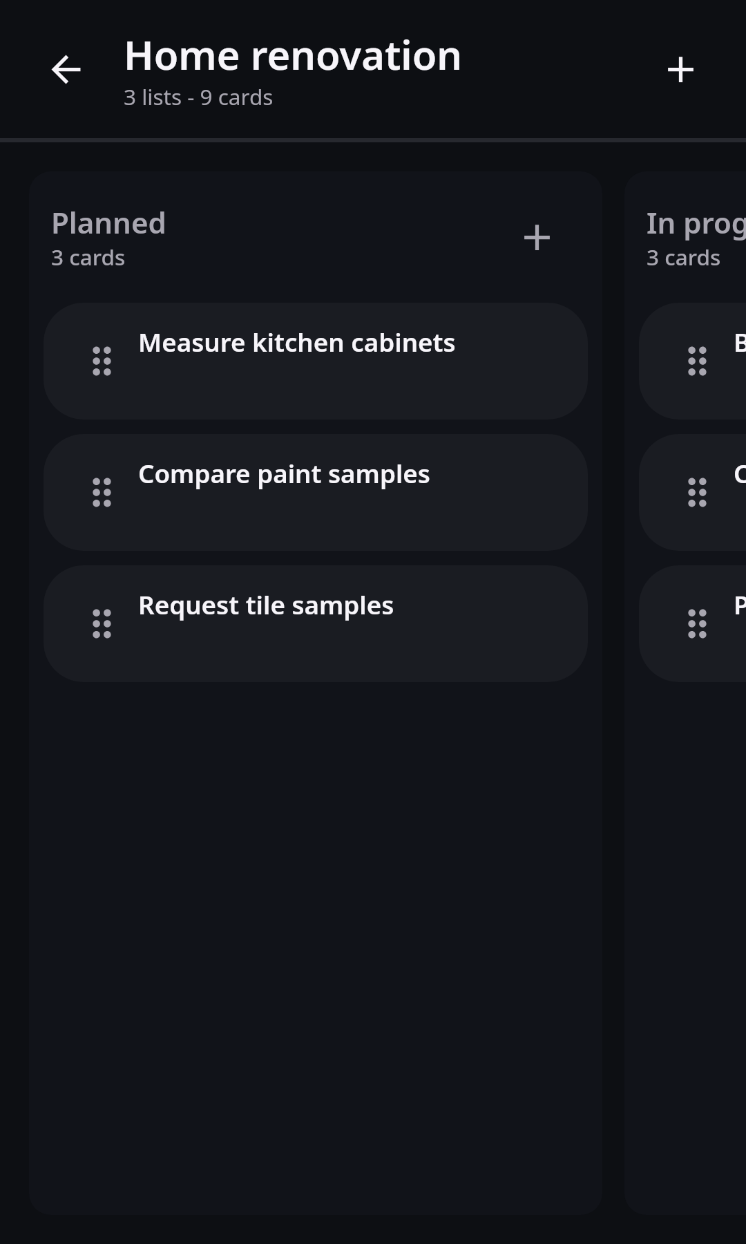Deck Kanban board: Ready